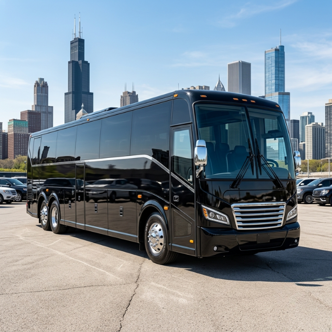Coach bus for large group transportation from Midway Airport