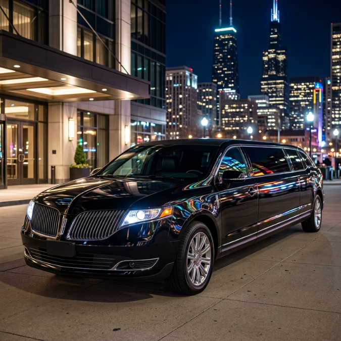 Stretch limousine for Chicago events and Midway Airport service